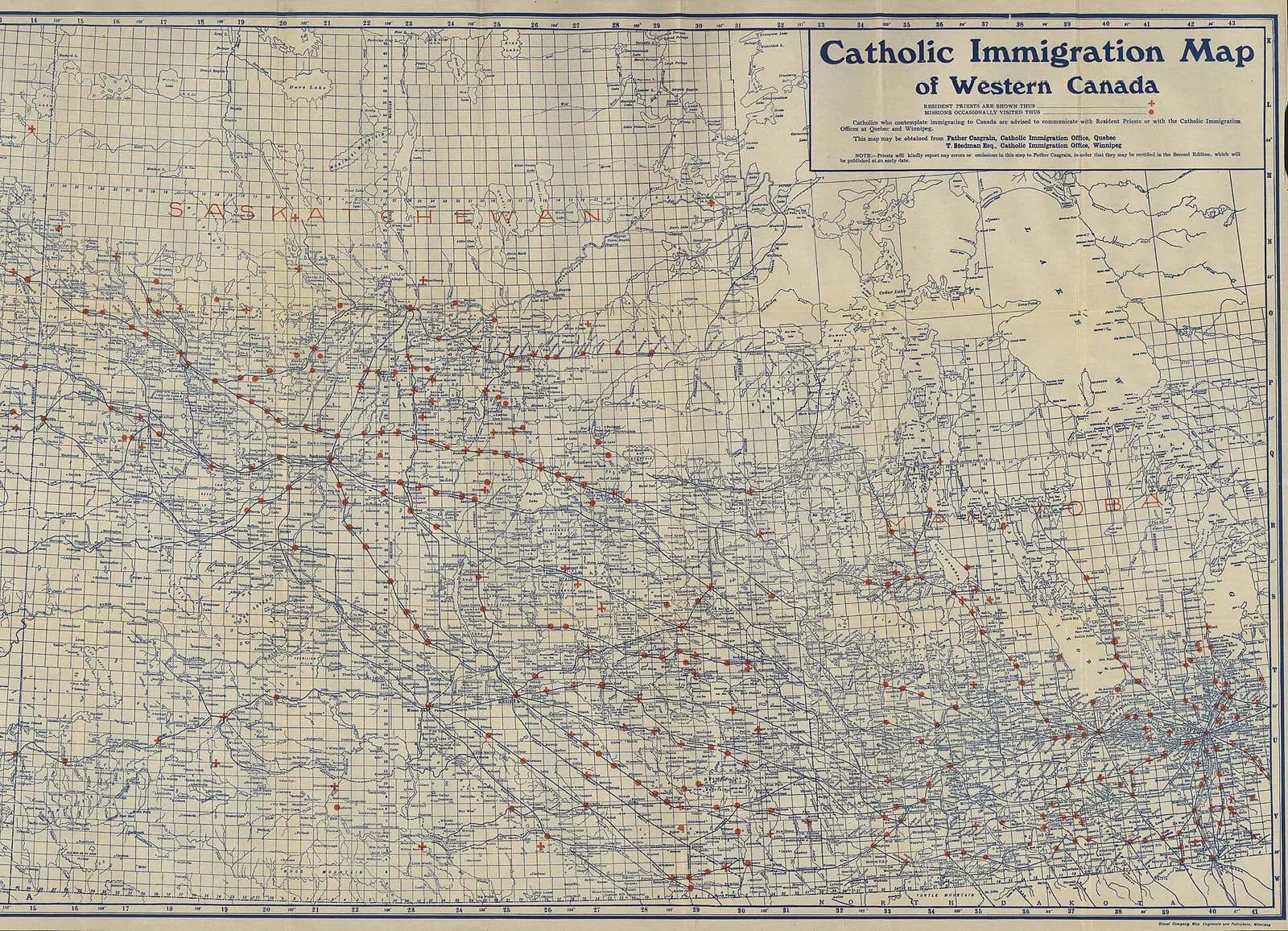 1900 immigration map of Western Canada